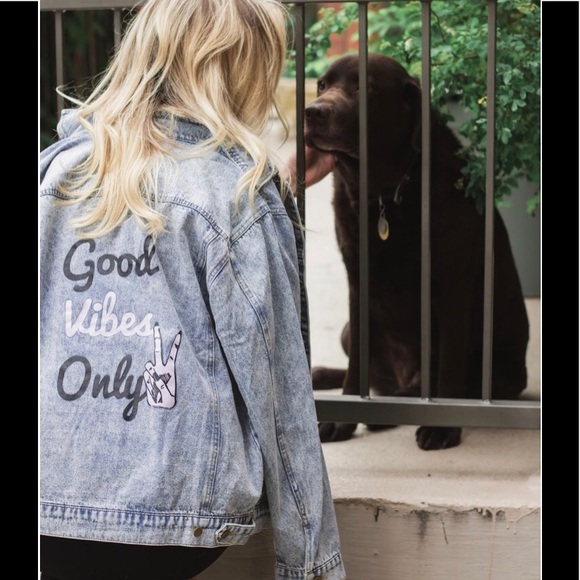 good vibes only jean jacket